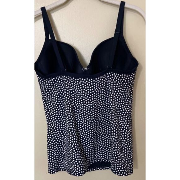 BODEN Dark Blue Polka Dot Sz 38B Adjustable Strap Underwire Tankini Top LIKE NEW - Picture 5 of 5